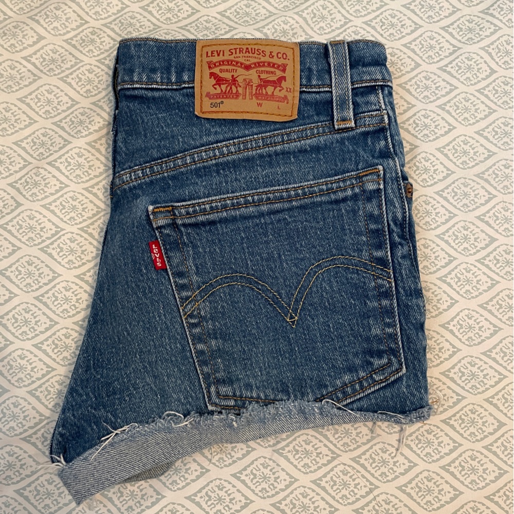Levi’s 501 Dark Wash High Rise Jean Shorts